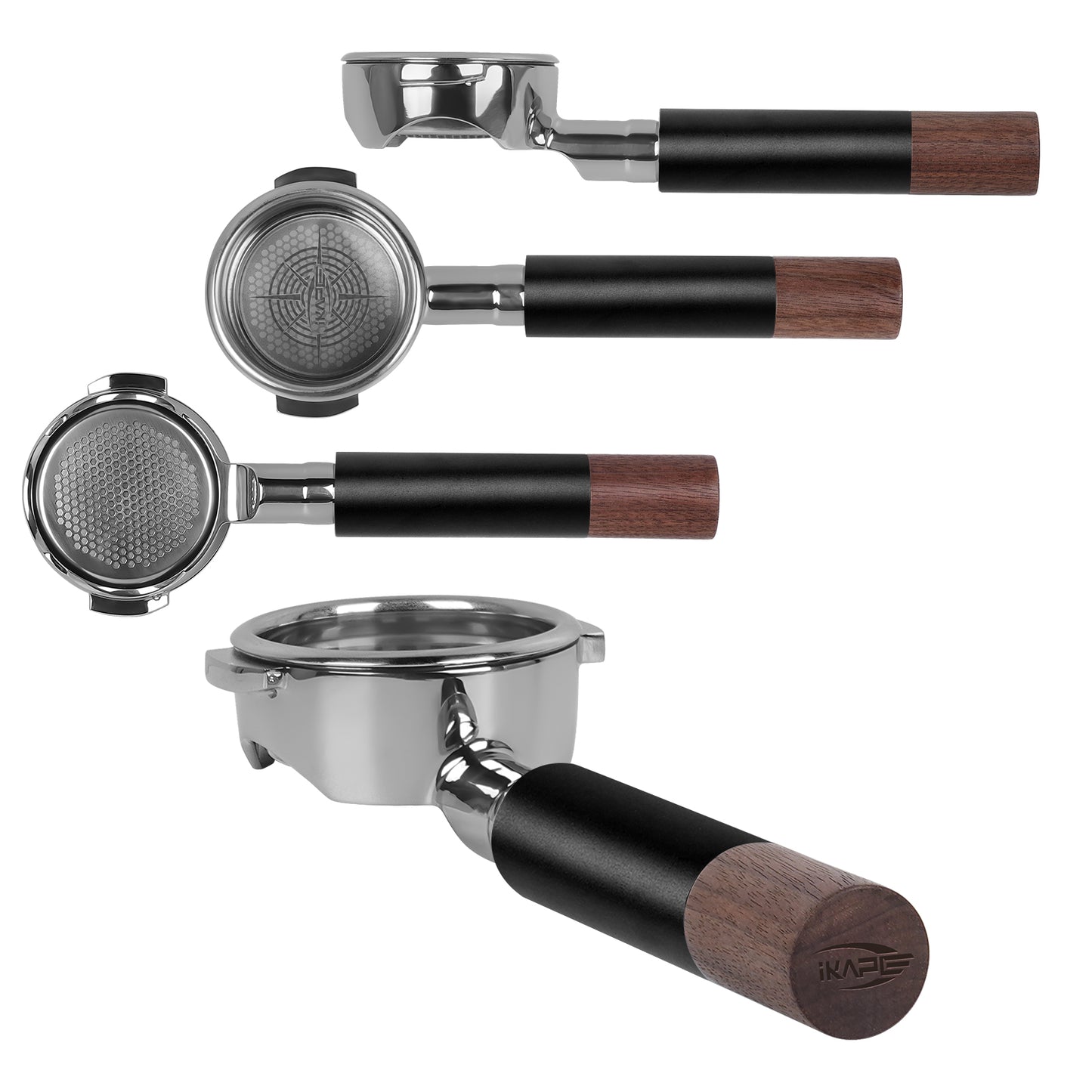 IKAPE Openwork 58mm Bottomless Portafilter with High Extraction Precision Basket (Stainless Steel)
