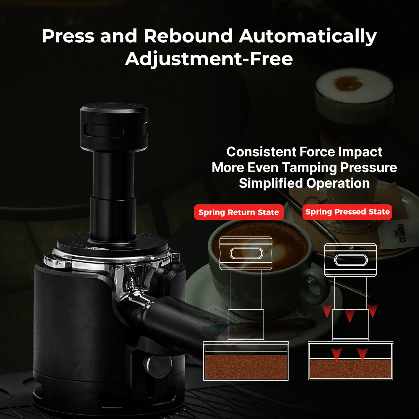 IKAPE V5 Coffee Tamper Click Espresso Calibrated Tamper Sound Feedback