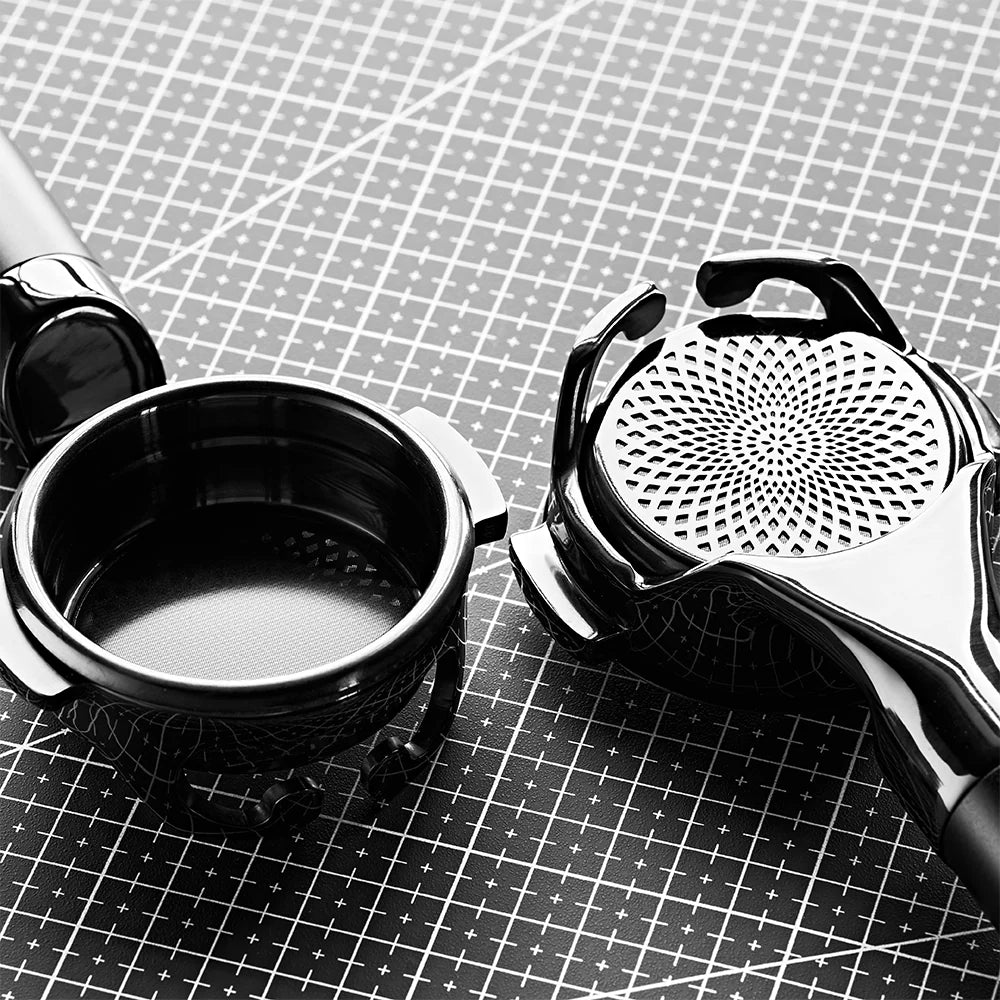 IKAPE Flat-bottom Bottomless Portafilter with Precision Basket - KKLUO