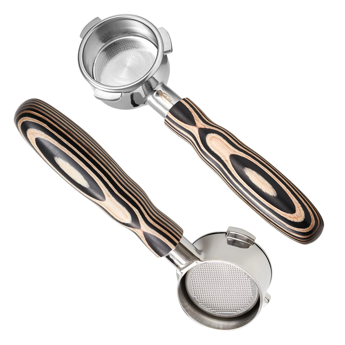 IKAPE Espresso Bottomless Portafilter Colorful Wooden Handle (Pearl White) E61 58mm