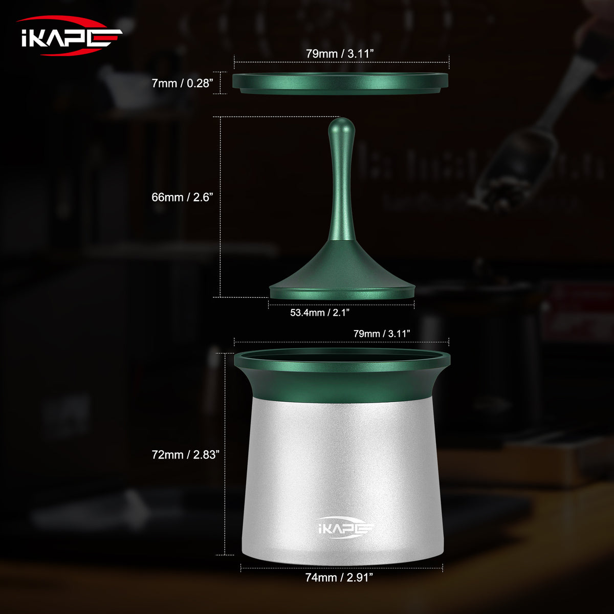 IKAPE Coffee Blind Shaker Espresso Powder Receiver Cup (Black or Silver) [KAPE CON]