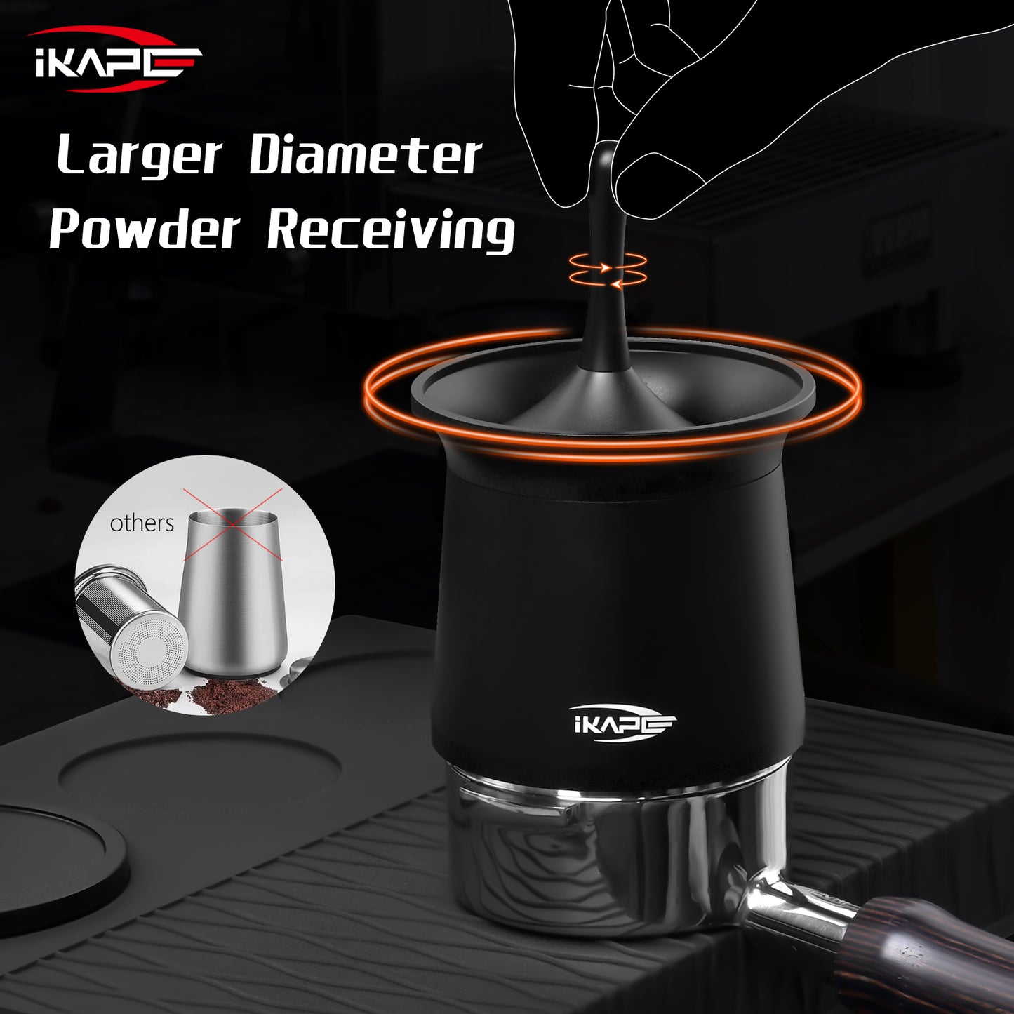 IKAPE Coffee Blind Shaker Espresso Powder Receiver Cup (Black or Silver)