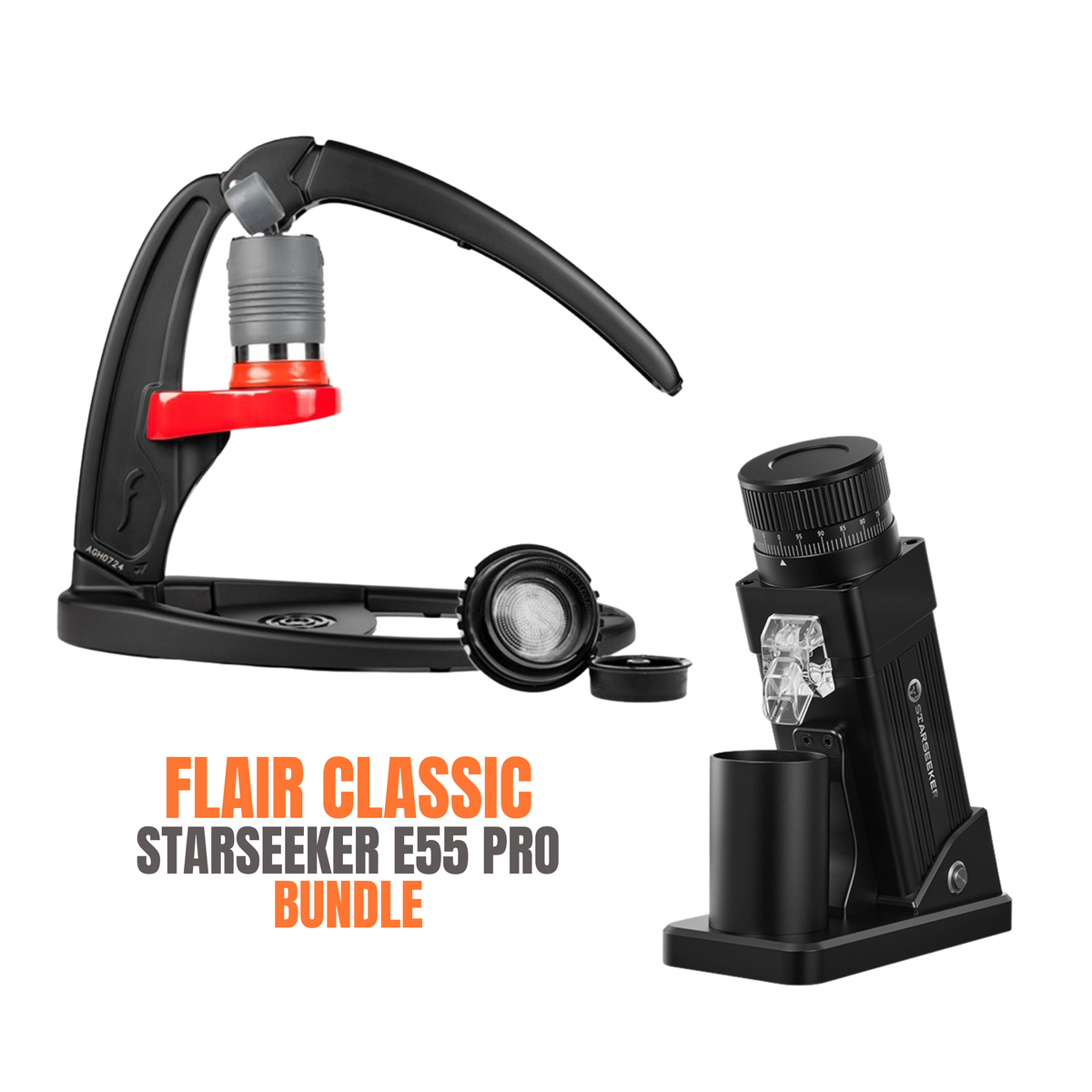 Bundle: Flair Espresso Maker + Starseeker Electric Grinder
