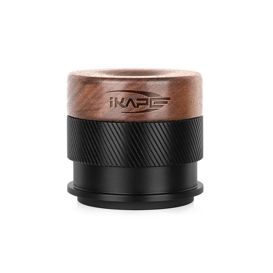 IKAPE V4 Espresso Calibrated Tamper with Spring Loaded (Wooden Handle,Black Base)