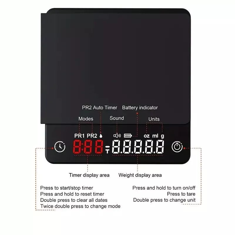 Mini Espresso Scale with timer 2kg