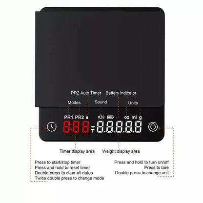 Mini Espresso Scale with timer 2kg